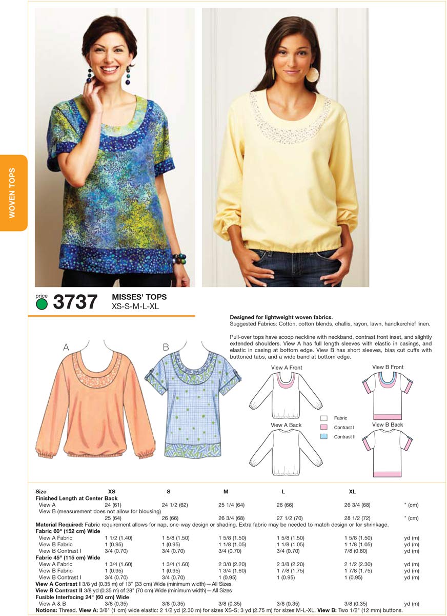 Amazon | -XS - S ・ M ・ L - XL パターン トップします。 | 型紙